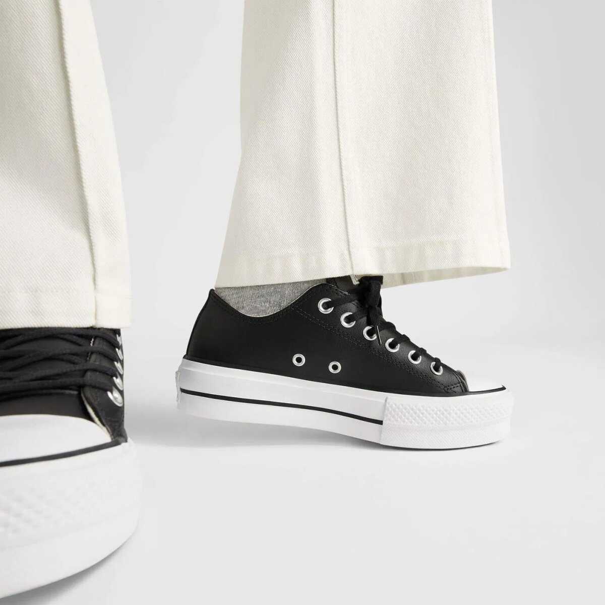 Converse Chuck Taylor All Star Lift Unisex Siyah Deri Platform Sneaker 561681C - 3
