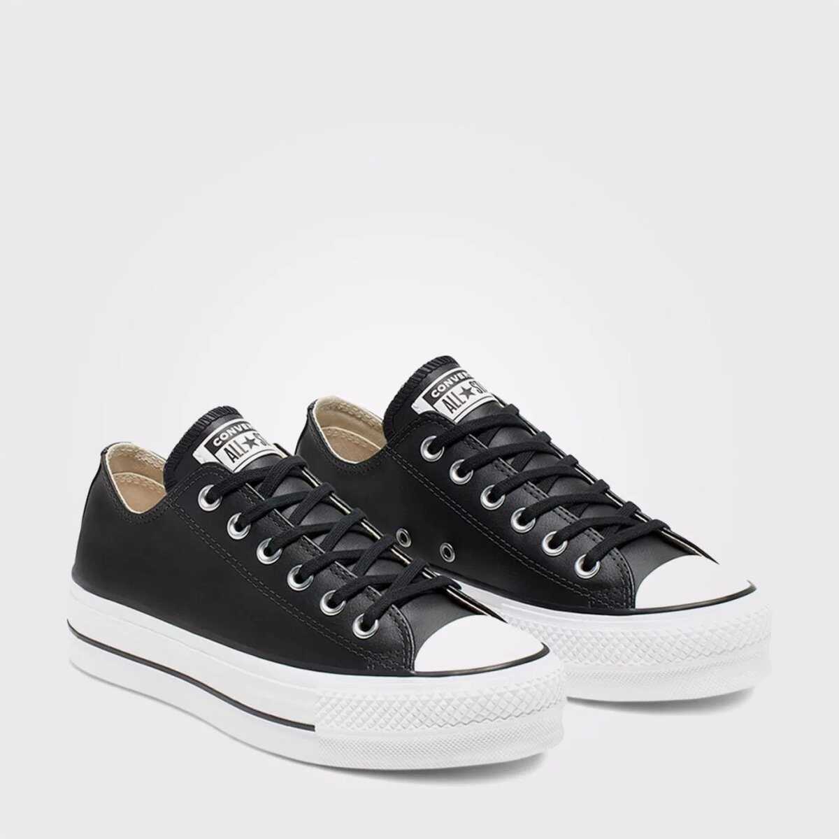 Converse Chuck Taylor All Star Lift Unisex Siyah Deri Platform Sneaker 561681C - 5