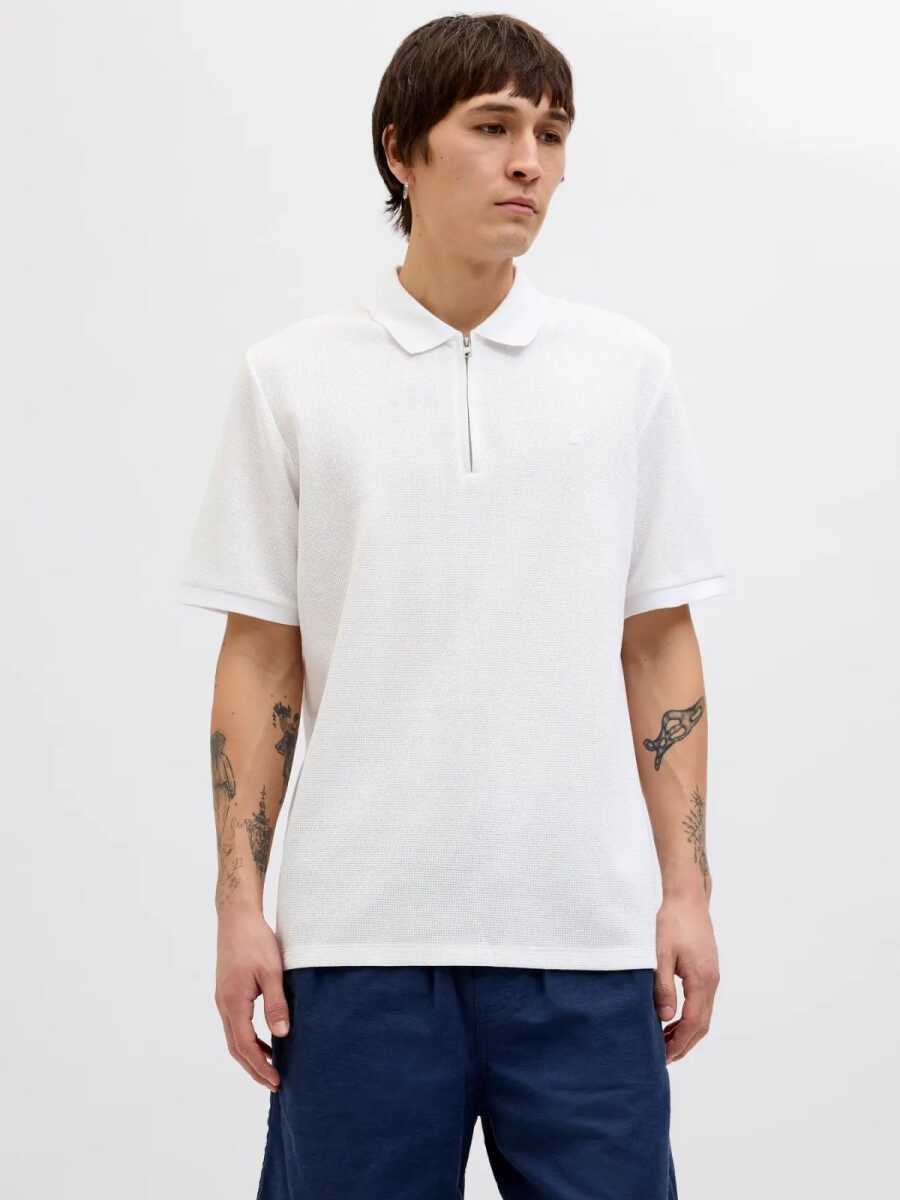 Jack Jones Austın Zıp Fermuarlı Polo Yaka Erkek Tişört 12279177 - 1