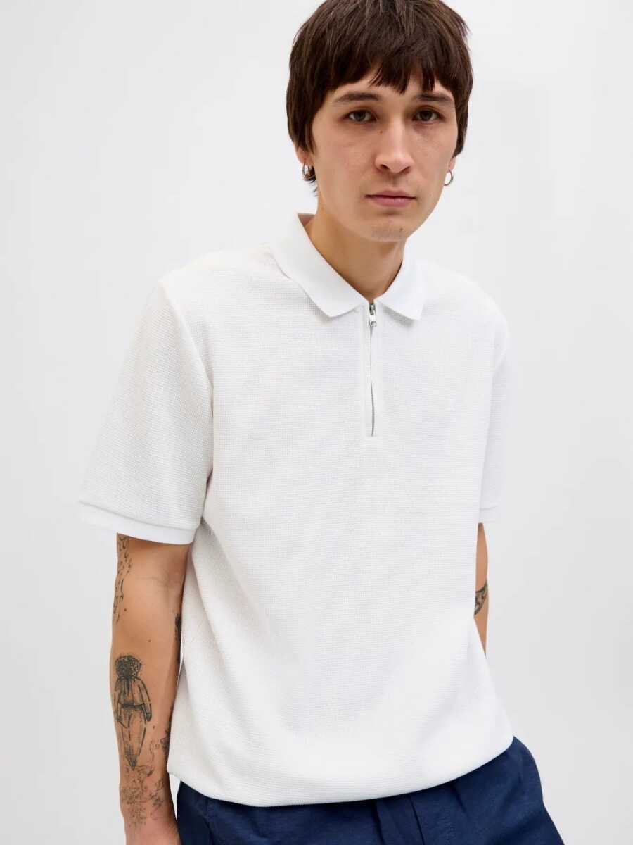 Jack Jones Austın Zıp Fermuarlı Polo Yaka Erkek Tişört 12279177 - 3