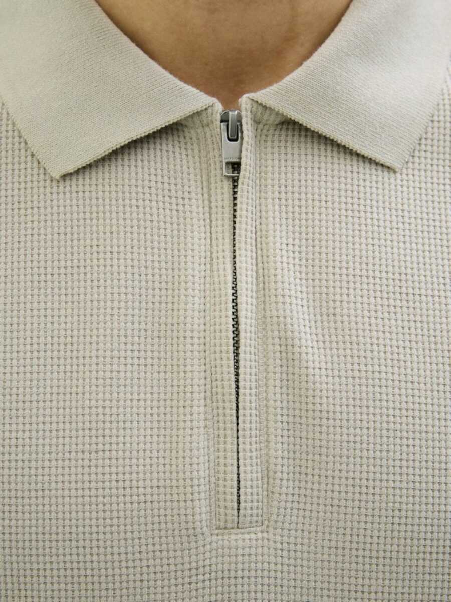 Jack Jones Austın Zıp Fermuarlı Polo Yaka Erkek Tişört 12279177 - 3