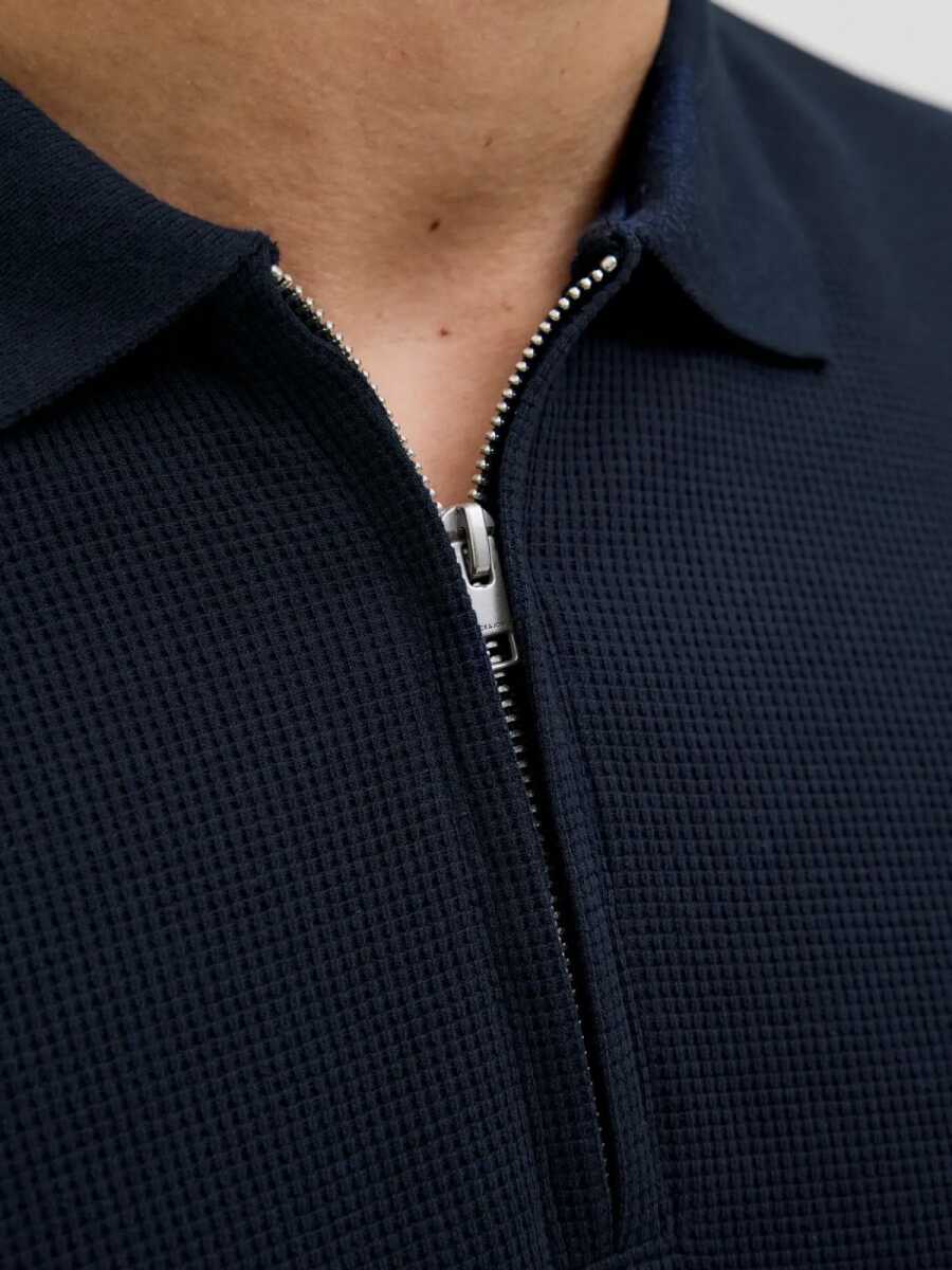 Jack Jones Austın Zıp Fermuarlı Polo Yaka Erkek Tişört 12279177 - 5