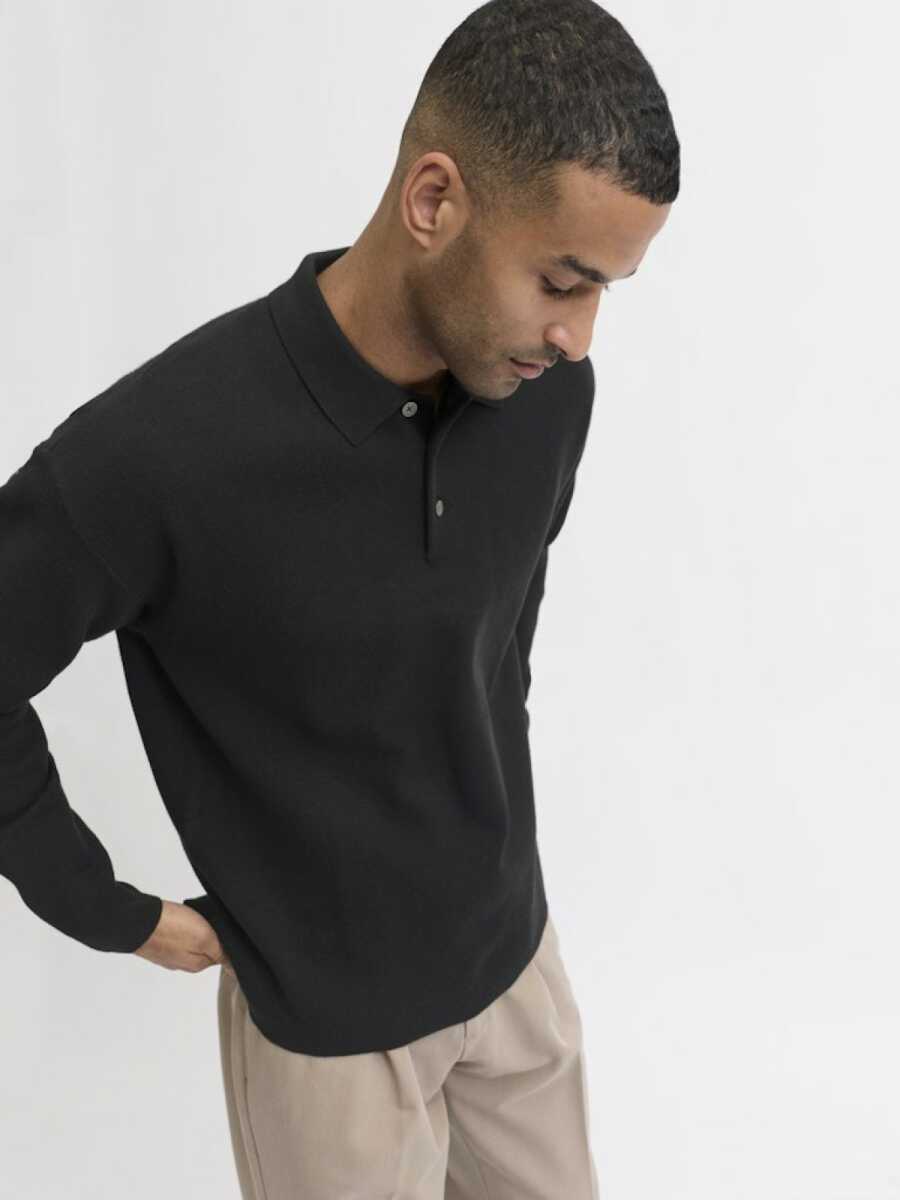 Jack Jones Blabradfort Relax Fit Polo Yaka Erkek Kazak 12285374 - 3