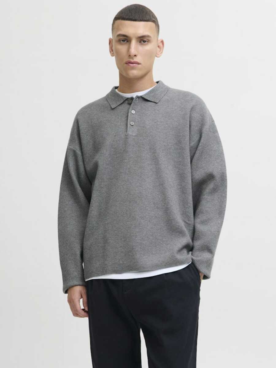 Jack Jones Blabradfort Relax Fit Polo Yaka Erkek Kazak 12285374 - Jack Jones