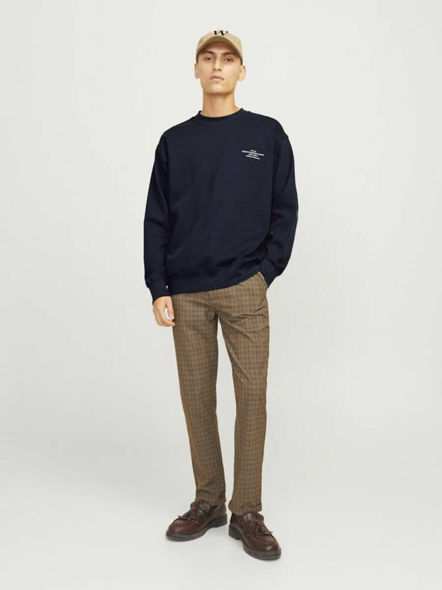 Jack Jones Blachad Brandıng Bisiklet Yaka Erkek Sweat 12261386 - 4