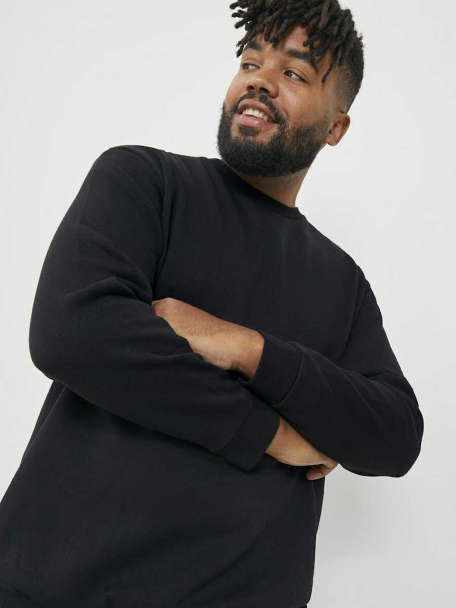 Jack Jones Bradley Bisiklet Yaka Büyük Beden Erkek Sweat 12250594 - Jack Jones Plus (1)