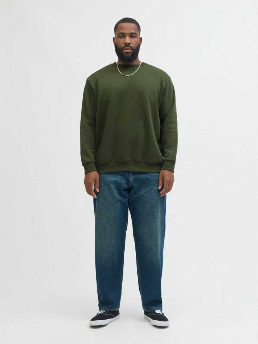 Jack Jones Bradley Bisiklet Yaka Büyük Beden Erkek Sweat 12250594 - Jack Jones Plus (1)