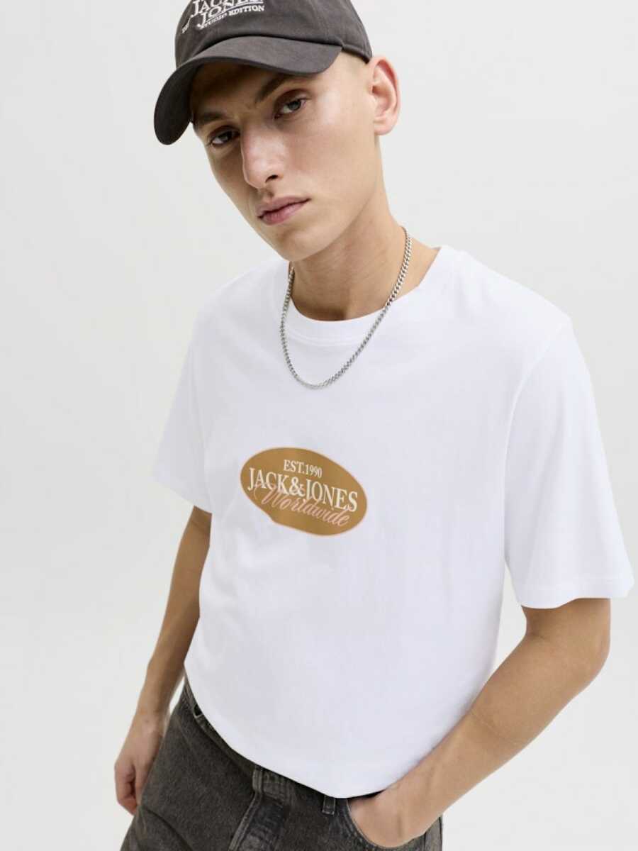 Jack Jones Catskılls Front Logo Regular Fit Erkek Tişört 12297891 (1)