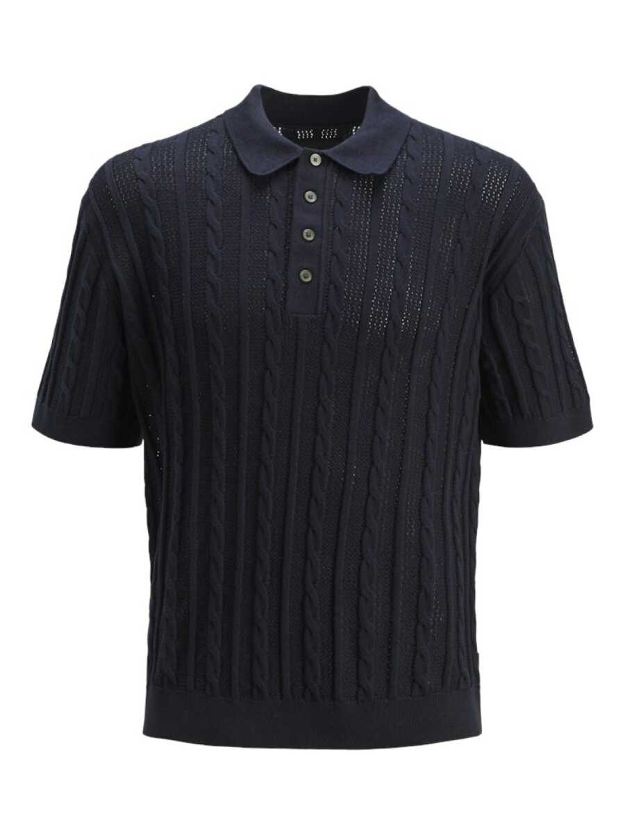 Jack Jones Lamason Knıt Oversize Fit Triko Polo Yaka Erkek Tişört 12277518 - 1