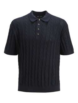Jack Jones Lamason Knıt Oversize Fit Triko Polo Yaka Erkek Tişört 12277518