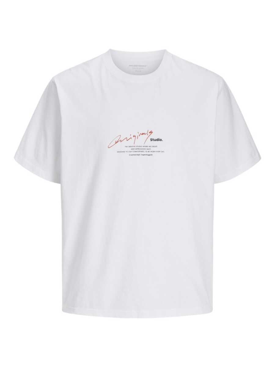 Jack Jones Manchester Scrıpt Loose Fit Erkek Tişört 12273373 - 1