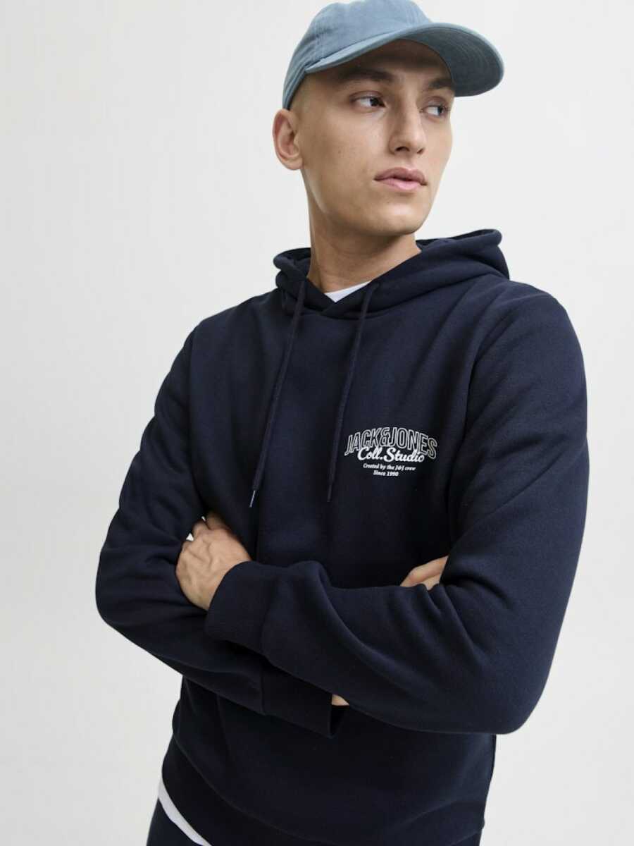 Jack Jones Mokoto Kapüşonlu Logo Regular Fit Erkek Sweat 12278606 - 2