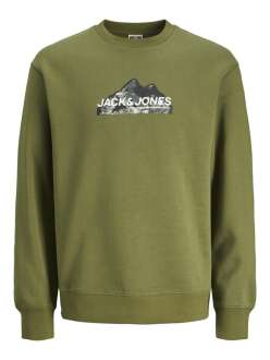 Jack Jones Mountaın Logo Bisiklet Yaka Erkek Sweat 12262094