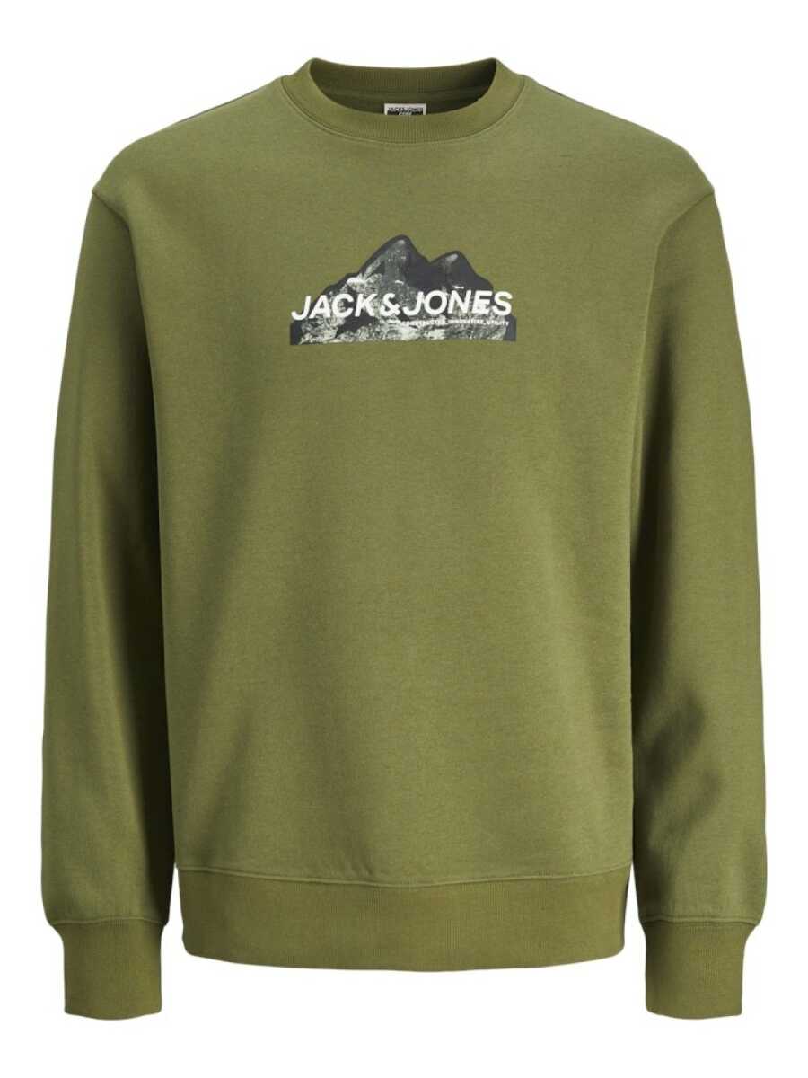 Jack Jones Mountaın Logo Bisiklet Yaka Erkek Sweat 12262094 - 2