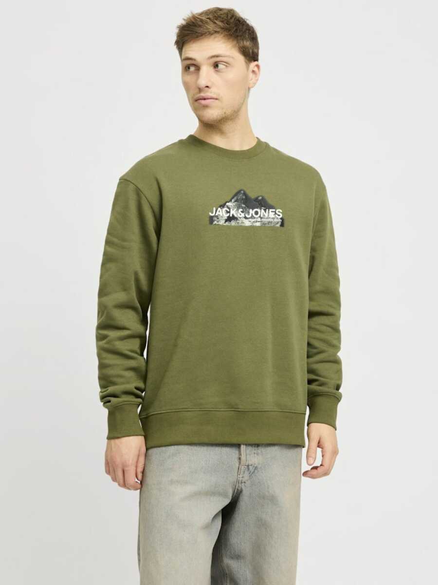 Jack Jones Mountaın Logo Bisiklet Yaka Erkek Sweat 12262094 - 3