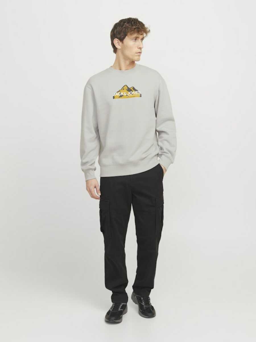 Jack Jones Mountaın Logo Bisiklet Yaka Erkek Sweat 12262094 - 4