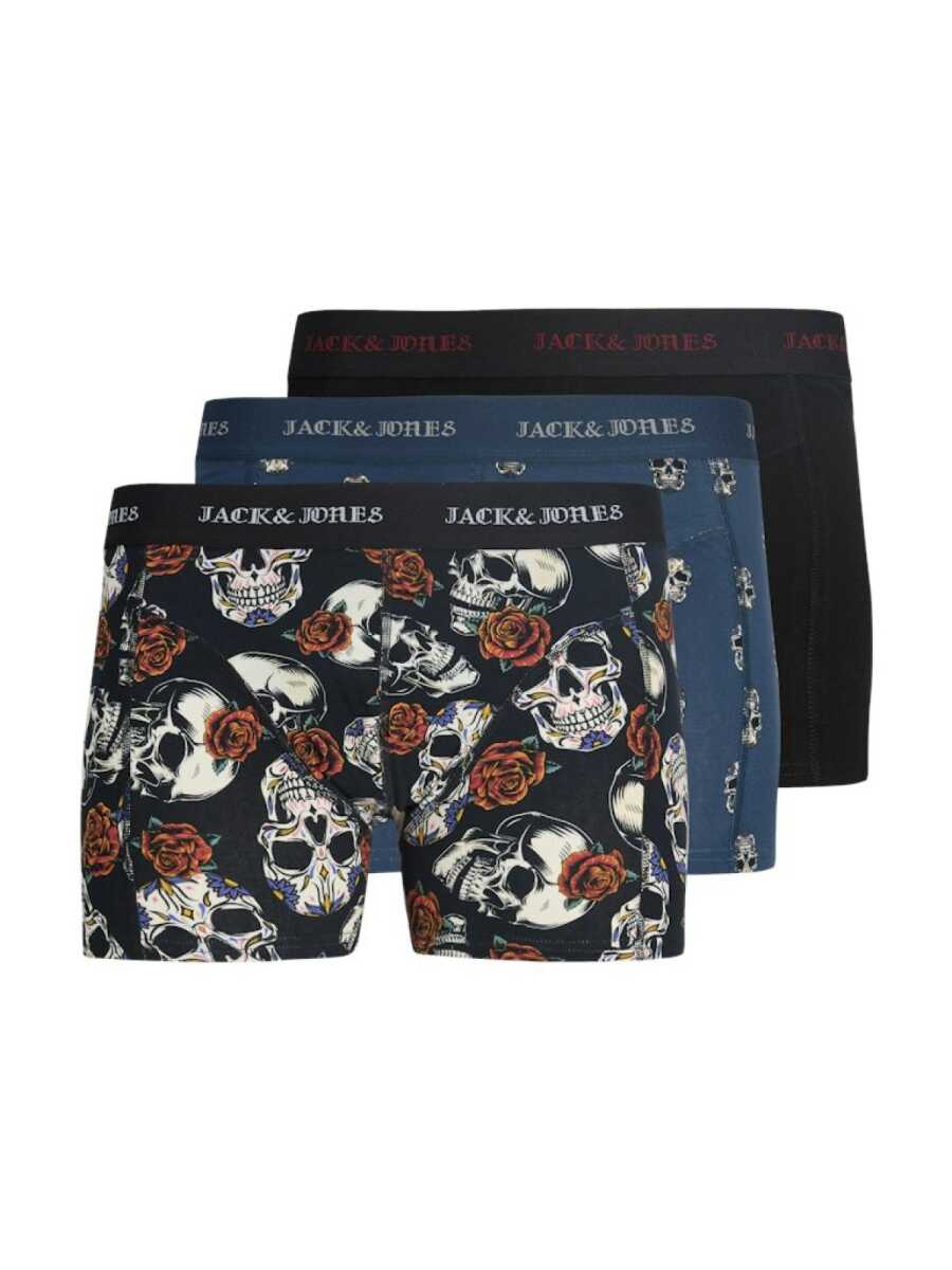 Jack Jones Murphy Skull 3 Lü Paket Erkek Boxer 12283379 - 1