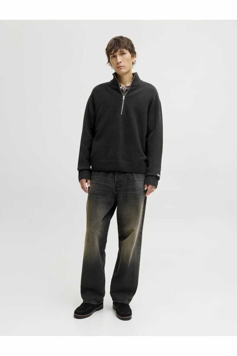 Jack Jones Norrebro Fermuarlı Yaka Loose Fit Erkek Kazak 12282749 - Jack Jones (1)