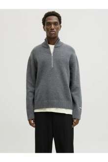 Jack Jones Norrebro Fermuarlı Yaka Loose Fit Erkek Kazak 12282749 