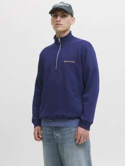 Jack Jones Norrebro Fermuarlı Yaka Relax Fit Erkek Sweat 12282899