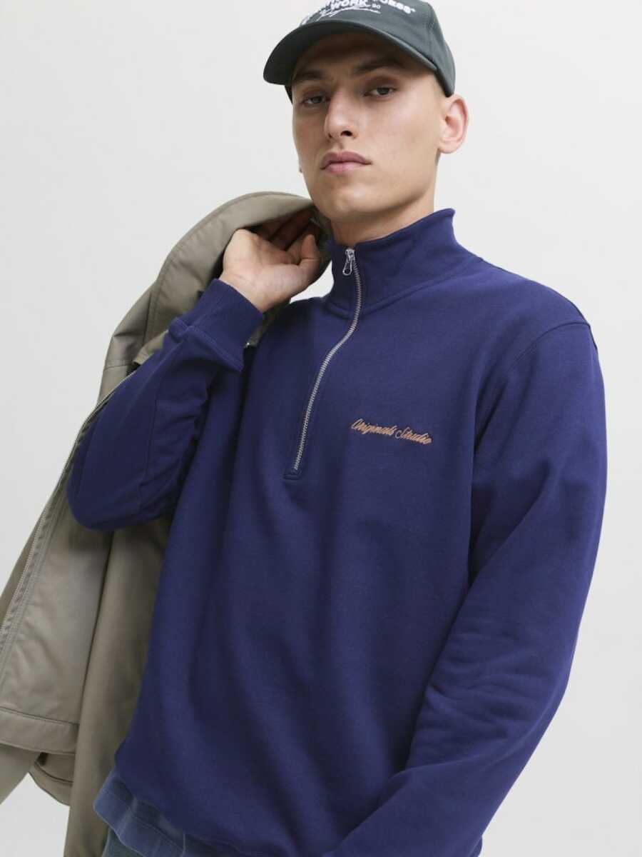 Jack Jones Norrebro Fermuarlı Yaka Relax Fit Erkek Sweat 12282899 - 3