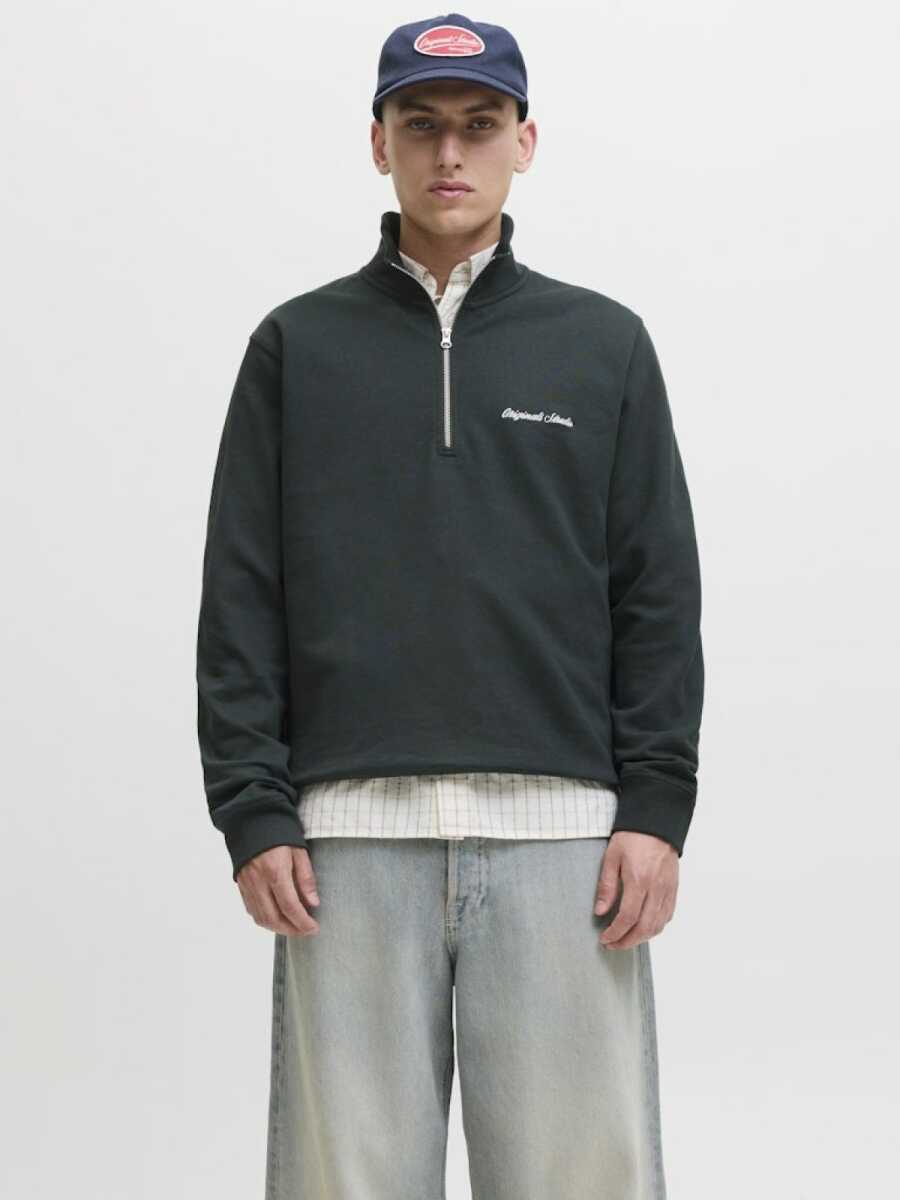 Jack Jones Norrebro Fermuarlı Yaka Relax Fit Erkek Sweat 12282899 - 1