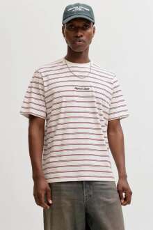 Jack Jones Norrebro Strıpe Çizgili Relax Fit Erkek Tişört 12291021