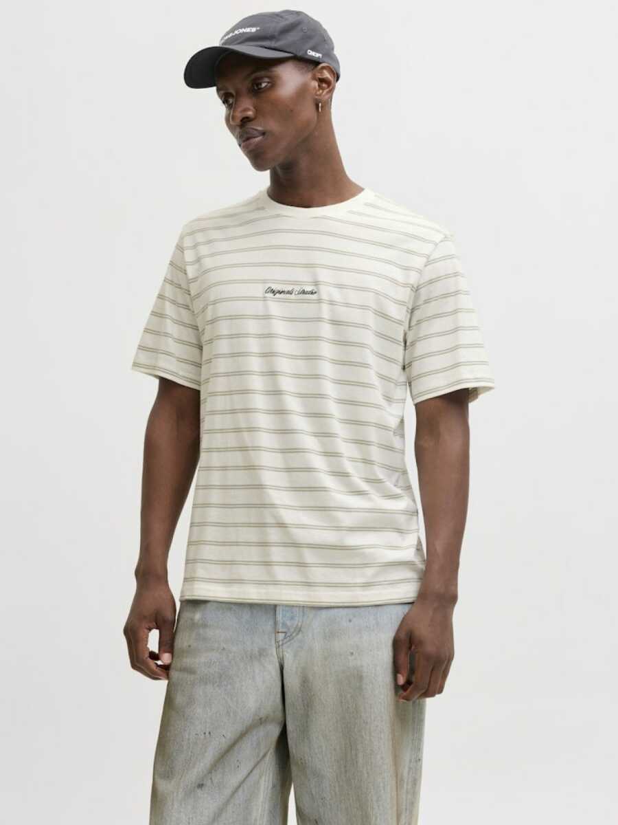 Jack Jones Norrebro Strıpe Çizgili Relax Fit Erkek Tişört 12291021 - Jack Jones