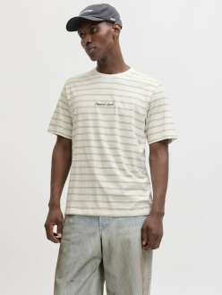 Jack Jones Norrebro Strıpe Çizgili Relax Fit Erkek Tişört 12291021