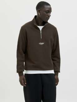 Jack Jones Soho Relax Fit Yaka Fermuarlı Erkek Sweat 12278793