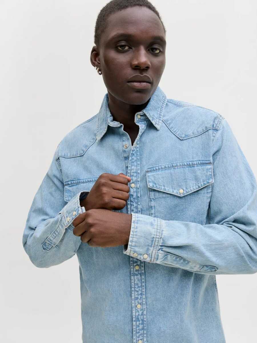 Jack Jones Western Erkek Jean Gömlek 12289219 - 3