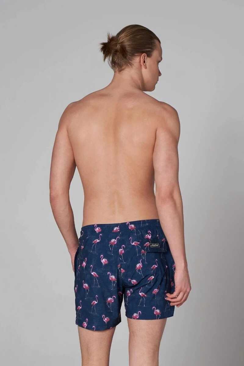 John Frank Gts All Over Prınted Erkek Deniz Şortu JFSSSWL61-FLAMINGO NAVY (1)