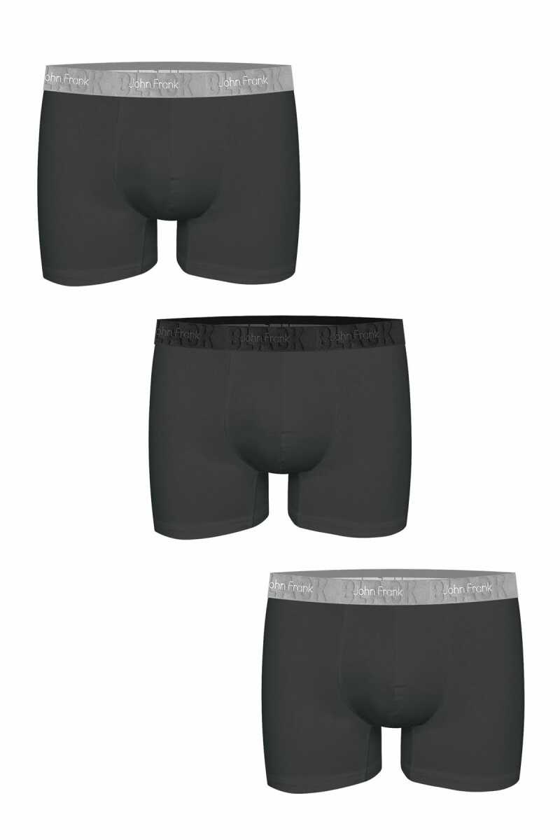 John Frank Üçlü Paket Erkek Boxer JF3BBLK02 - 1