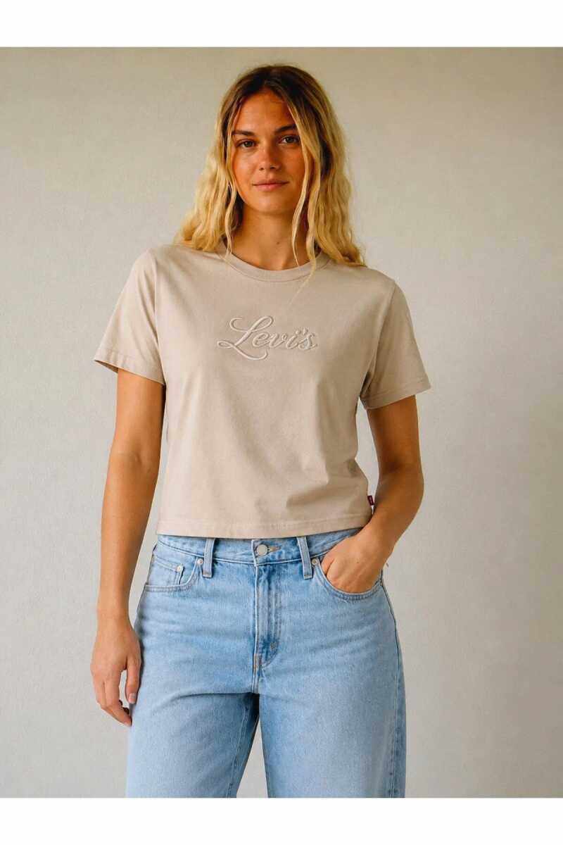 Levi's Gr Vıntage Tee Corded Scrıpt Logo Kadın Gri Tişört 008C0-0004