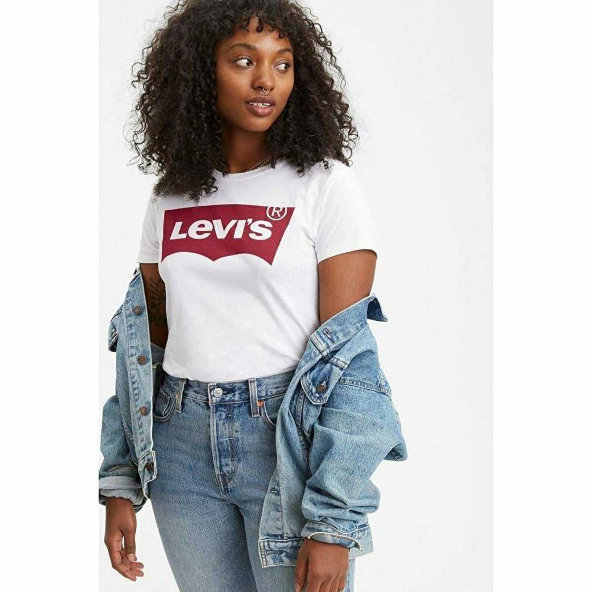 Levi's The Perfect Tee Large Batwıng Kadın Beyaz Tişört 17369-1310 (1)