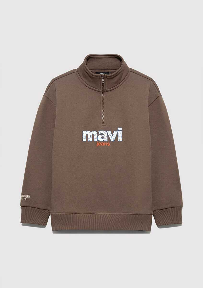 Mavi 6S10151-87181Mavi Logo Kahverengi Loose Fit Çocuk Sweat Sweat - Mavi