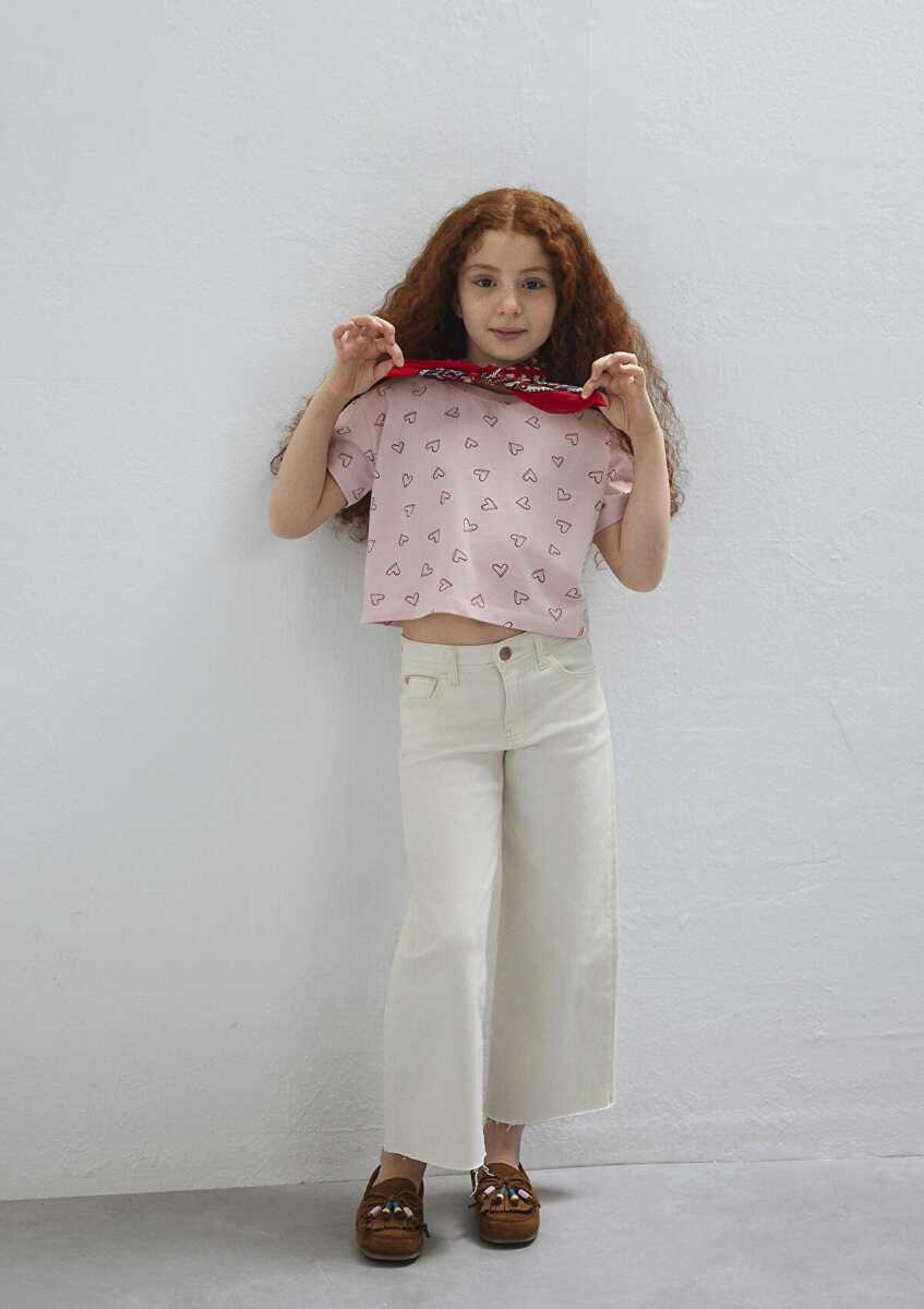 Mavi 7610400-71007Baskılı Pembe Loose Fit Çocuk Tişört