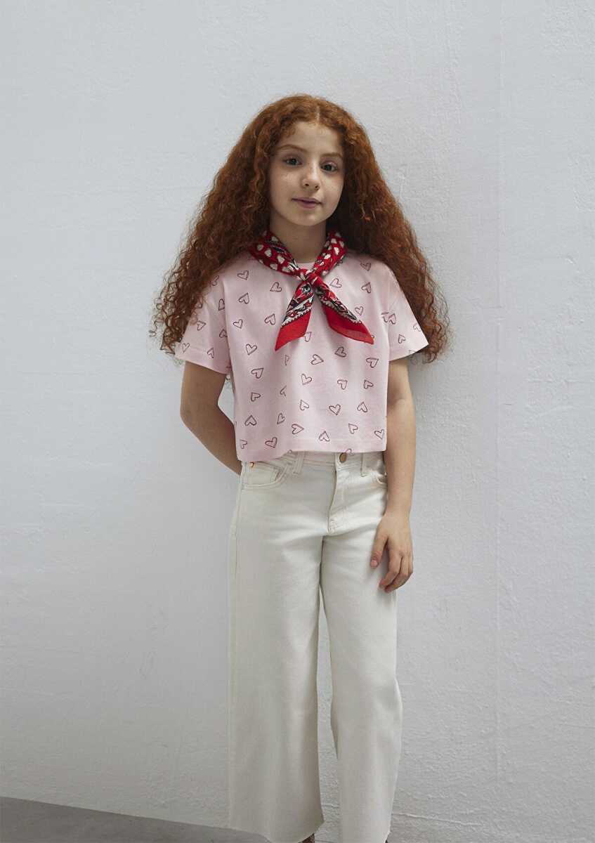 Mavi 7610400-71007Baskılı Pembe Loose Fit Çocuk Tişört (1)