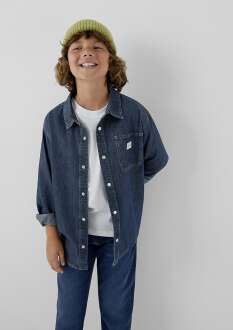 Mavi Adryan 90lar Koyu Mavi Denim Çocuk Jean Gömlek 6221158-A4157