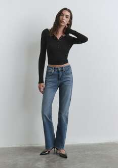 Mavi Alina Iconic Puslu Indigo Mavisi Flare  Bootcut Normal Bel İspanyol Paça  Kadın Jean Pantolon 1012577-90538 