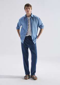 Mavi Andros Mavi Edition Indigo Mavisi Keten Karışımlı Erkek Jean Pantolon0021045-A3880 