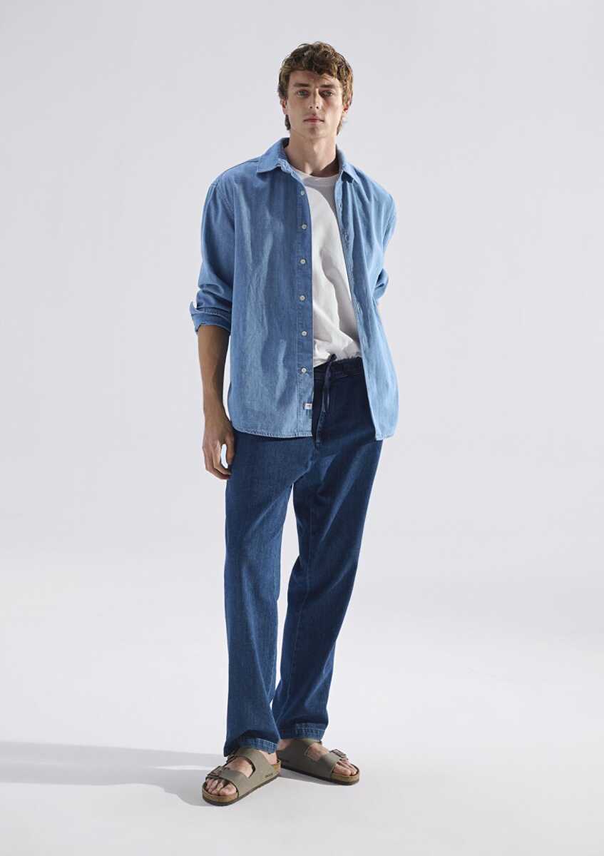Mavi Andros Mavi Edition Indigo Mavisi Keten Karışımlı Erkek Jean Pantolon0021045-A3880 (1)