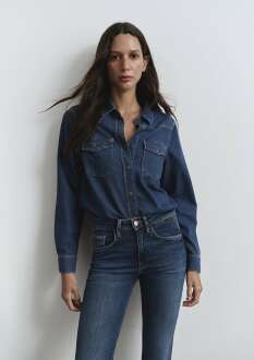 Mavi Angela Classic Denim Koyu Mavi Kadın Jean Gömlek 1210819-89252
