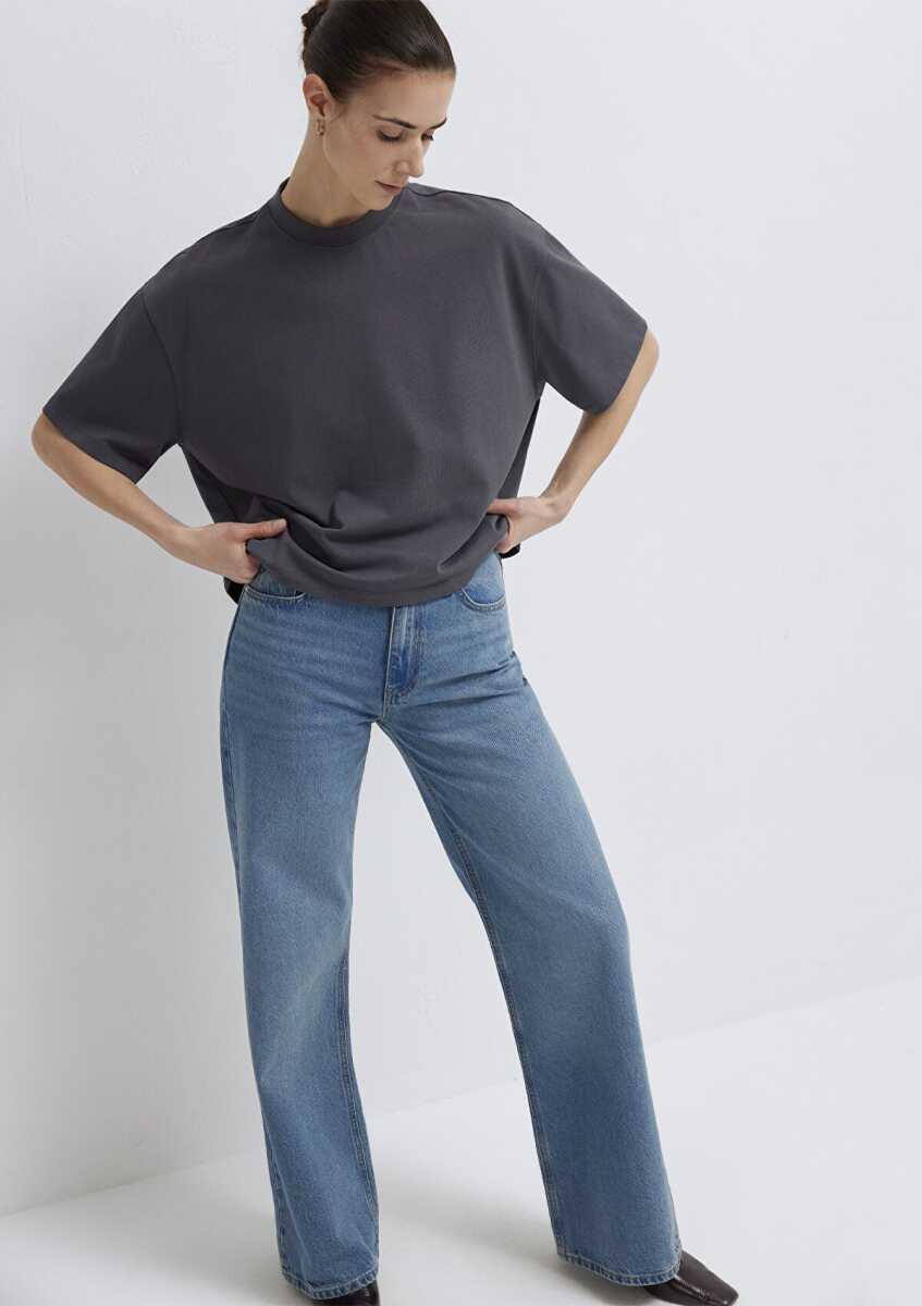 Mavi Antrasit Basic Oversize Kadın Tişört 1614179-83620