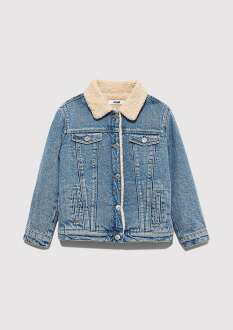 Mavi Atlas 90lar Suni Kürklü Açık Mavi  Çocuk Jean Ceket 6111403-90875 