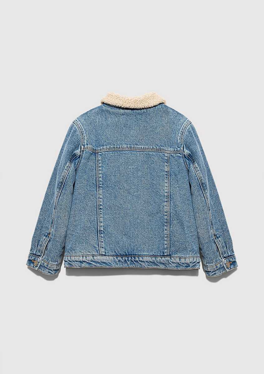 Mavi Atlas 90lar Suni Kürklü Açık Mavi Çocuk Jean Ceket 6111403-90875 - Mavi (1)