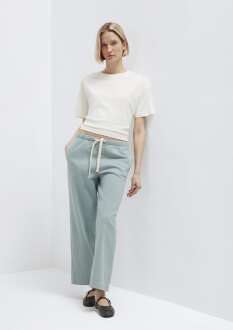 Mavi Bağcık Detaylı Yeşil Straight Normal Bel Kadın Pantolon 1011203-70113