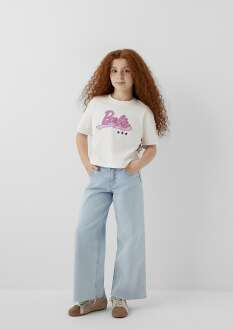 Mavi Barbie Baskılı Çocuk Tişört 7610482-70057 