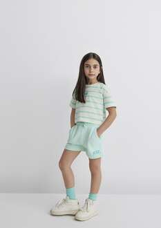 Mavi Baskılı Açık Turkuaz Çocuk Şort 7410002-71643 