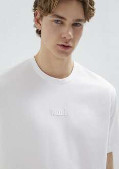 Mavi Baskılı Beyaz Erkek Tişört 0610100-620 